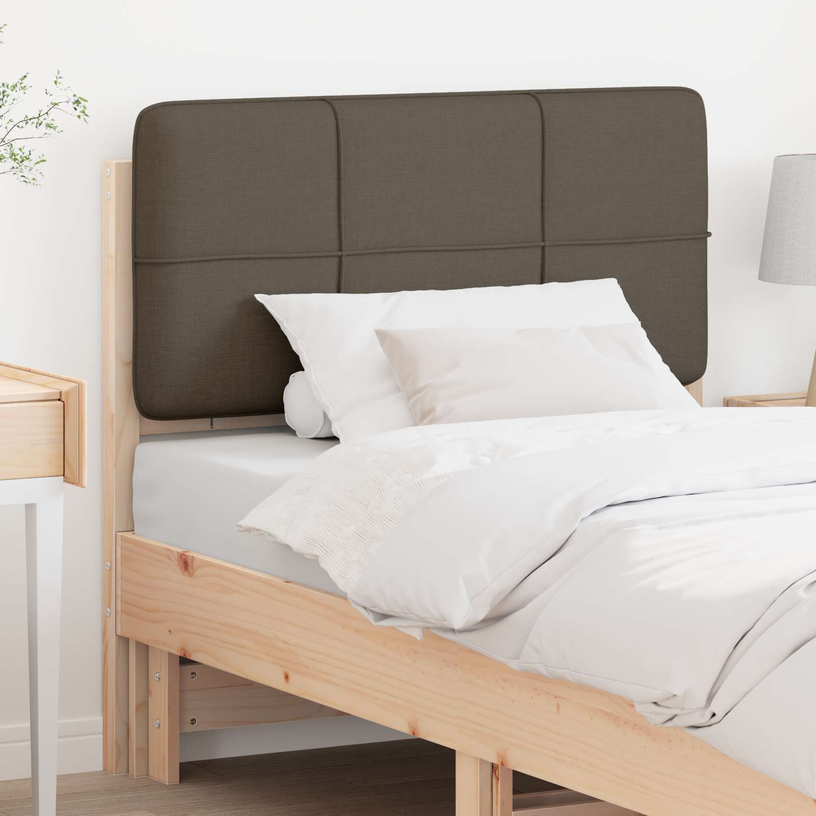 Cabeceira estofada com cabeceira marrom e taupe 80 cm