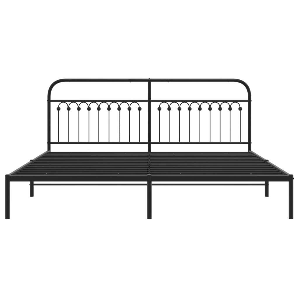 Estrutura de cama com cabeceira 193x203 cm metal preto