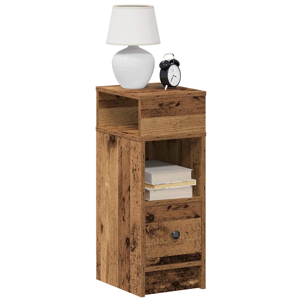 Mesa de cabeceira com gaveta 25x31x66 cm madeira velha