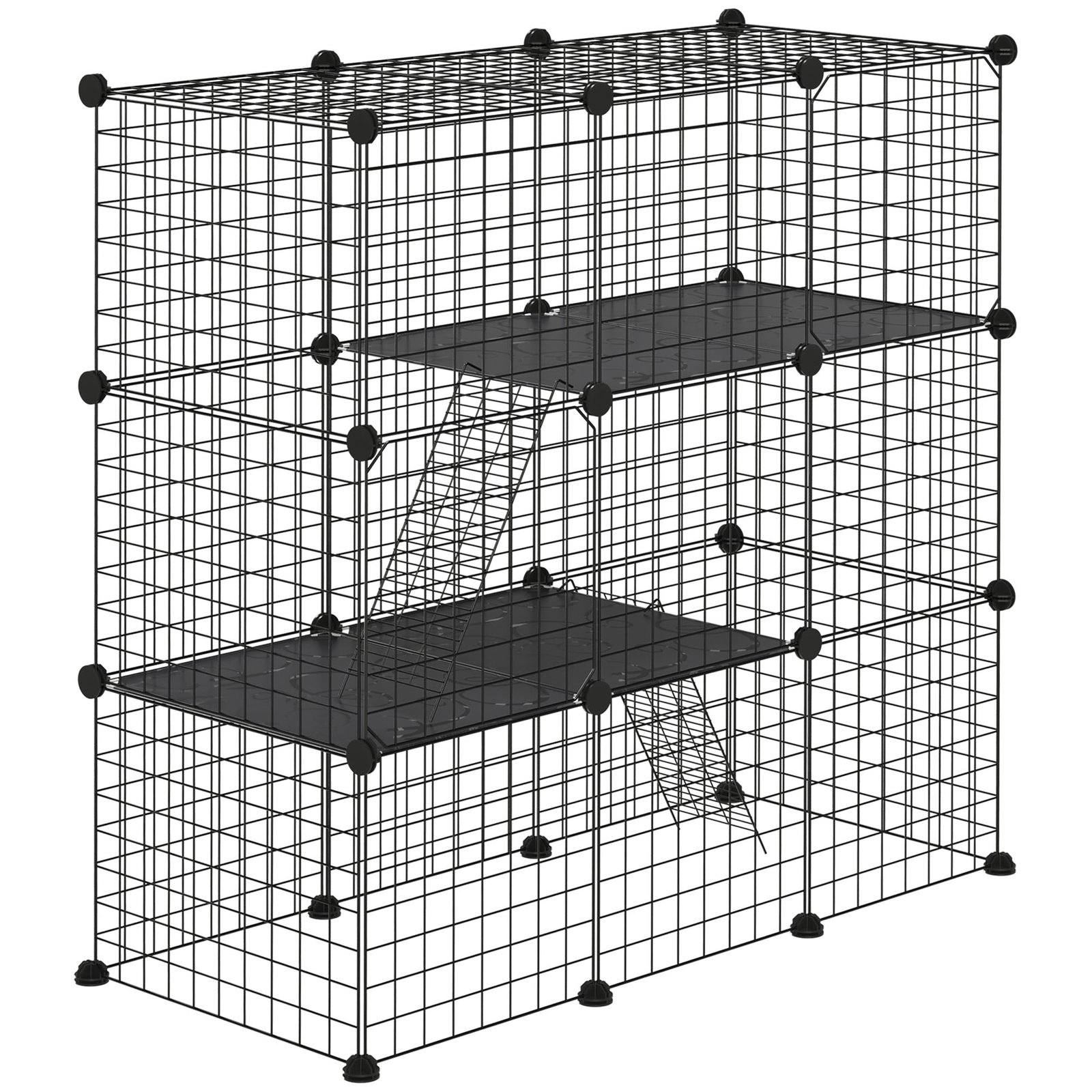 Recinto para animais pequenos com 31 painéis recinto para animais de estimação personalizável com rampas e portas 105x45