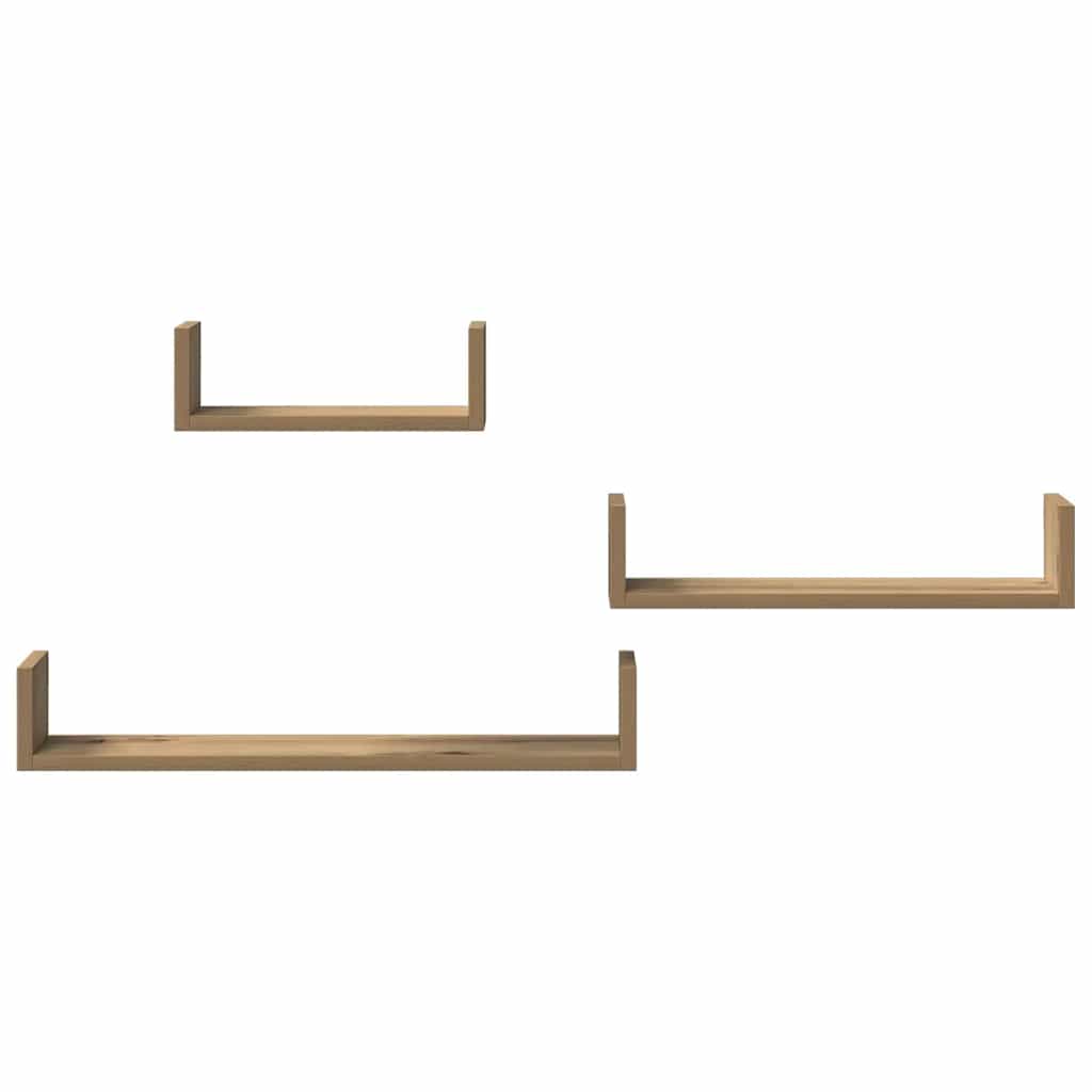 Prateleiras parede 4 pcs derivados madeira carvalho artisiano