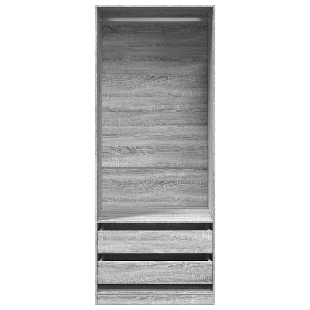 Roupeiro 80x50x200 cm derivados de madeira cinzento sonoma