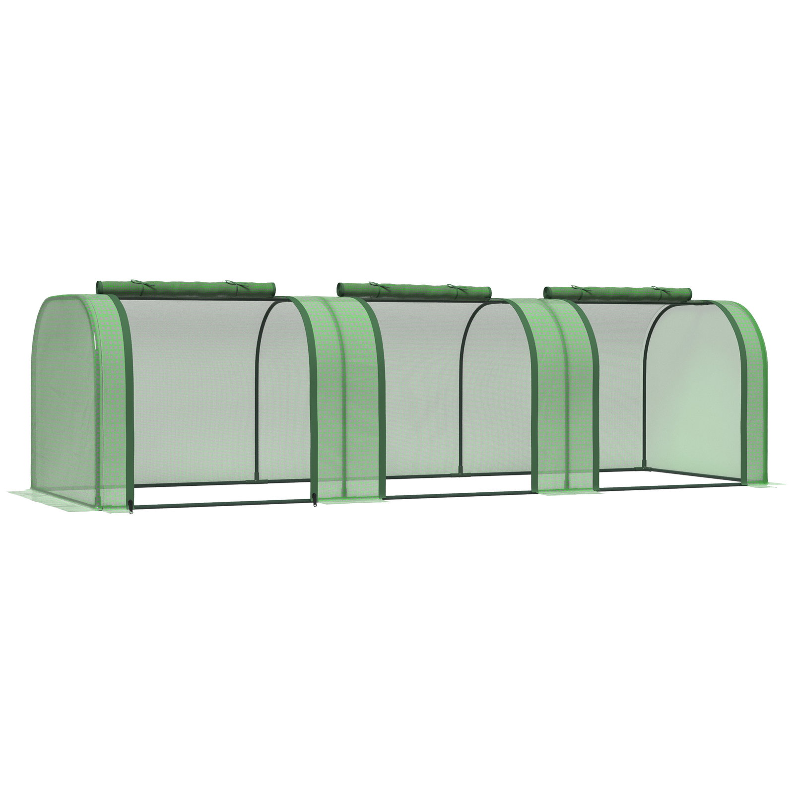 Estufa 295x100x80 cm para jardim varanda estufa pequena para cultivo de plantas com 3 janelas estrutura de aço e PVC verde
