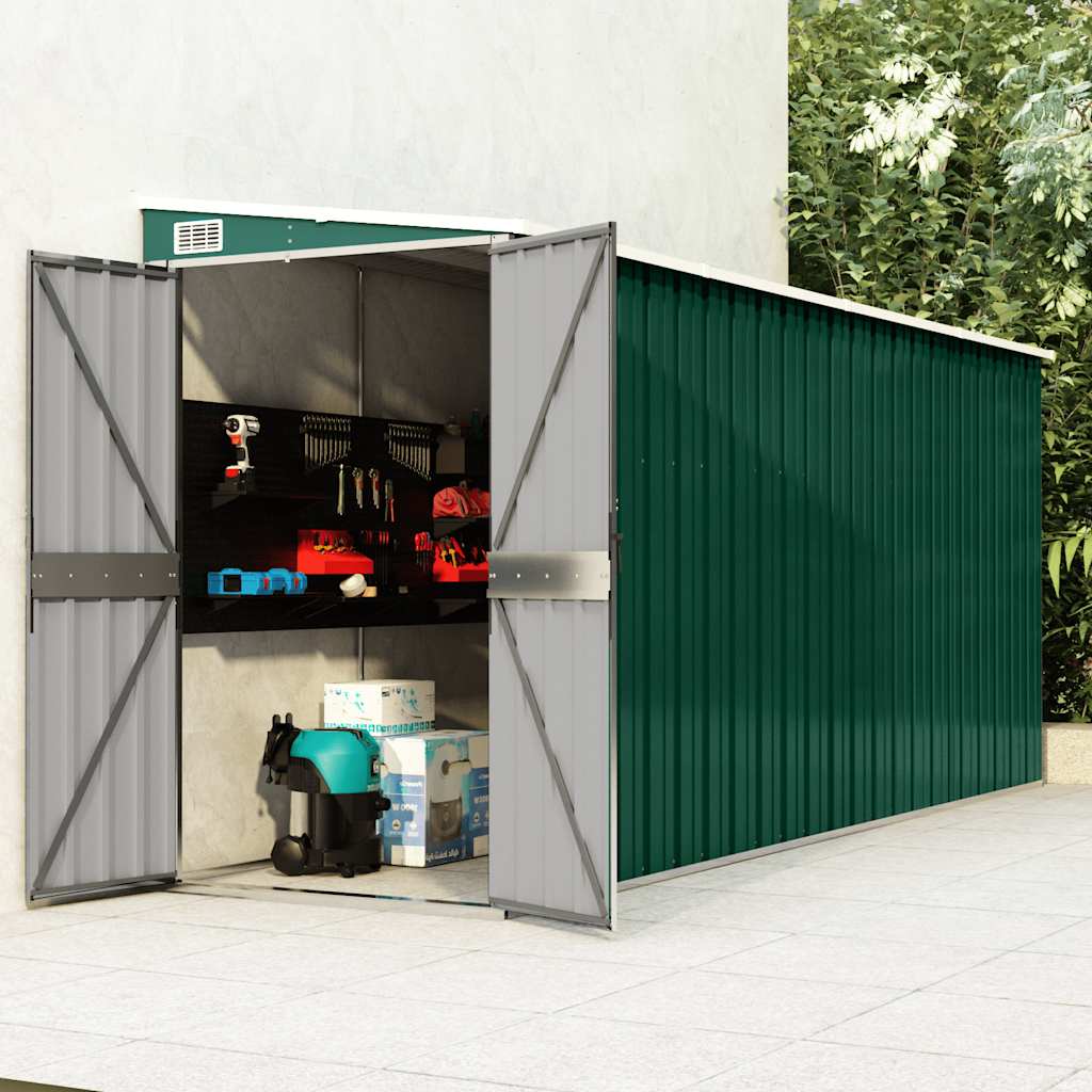 Abrigo suspenso p/ jardim 118x382x178 cm aço galvanizado verde