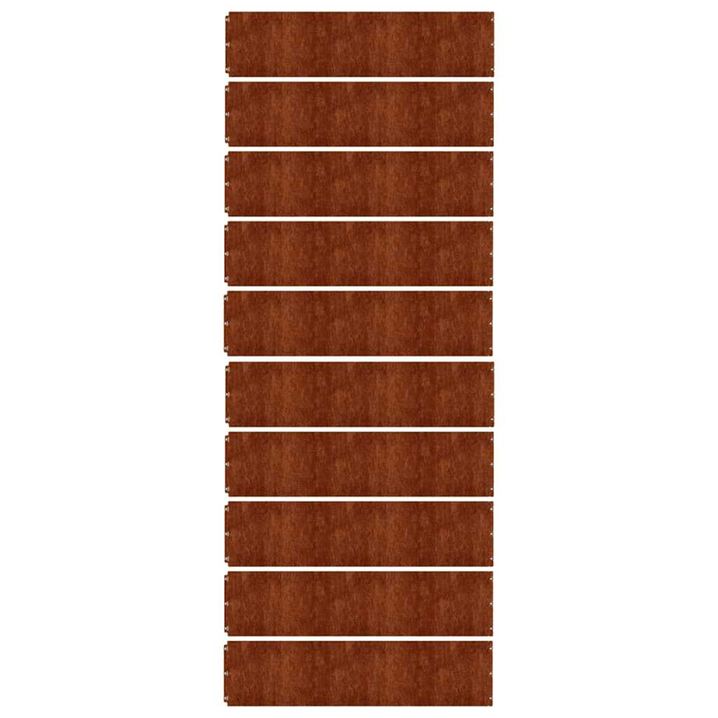 Bordas de relvado 10 pcs 25x103 cm aço corten flexível