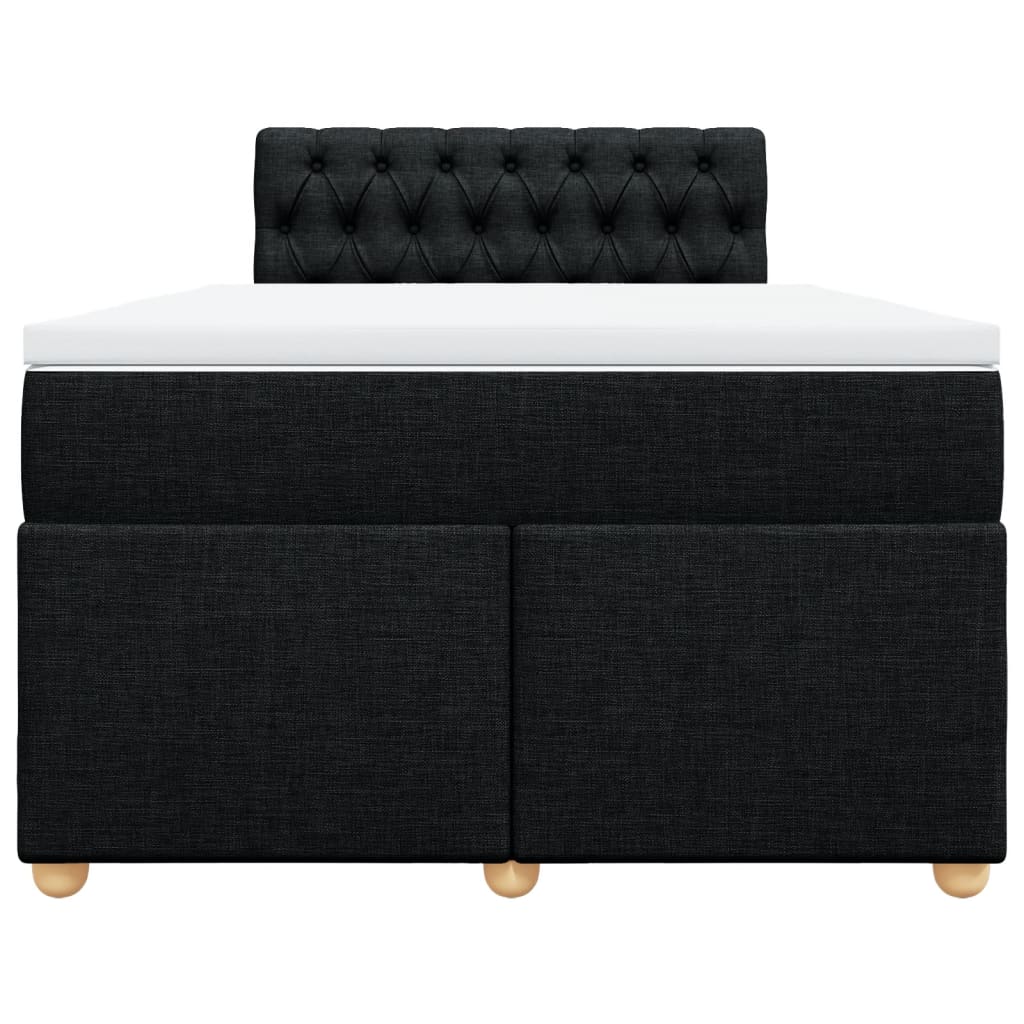 Cama com molas/colchão 120x200 cm tecido preto