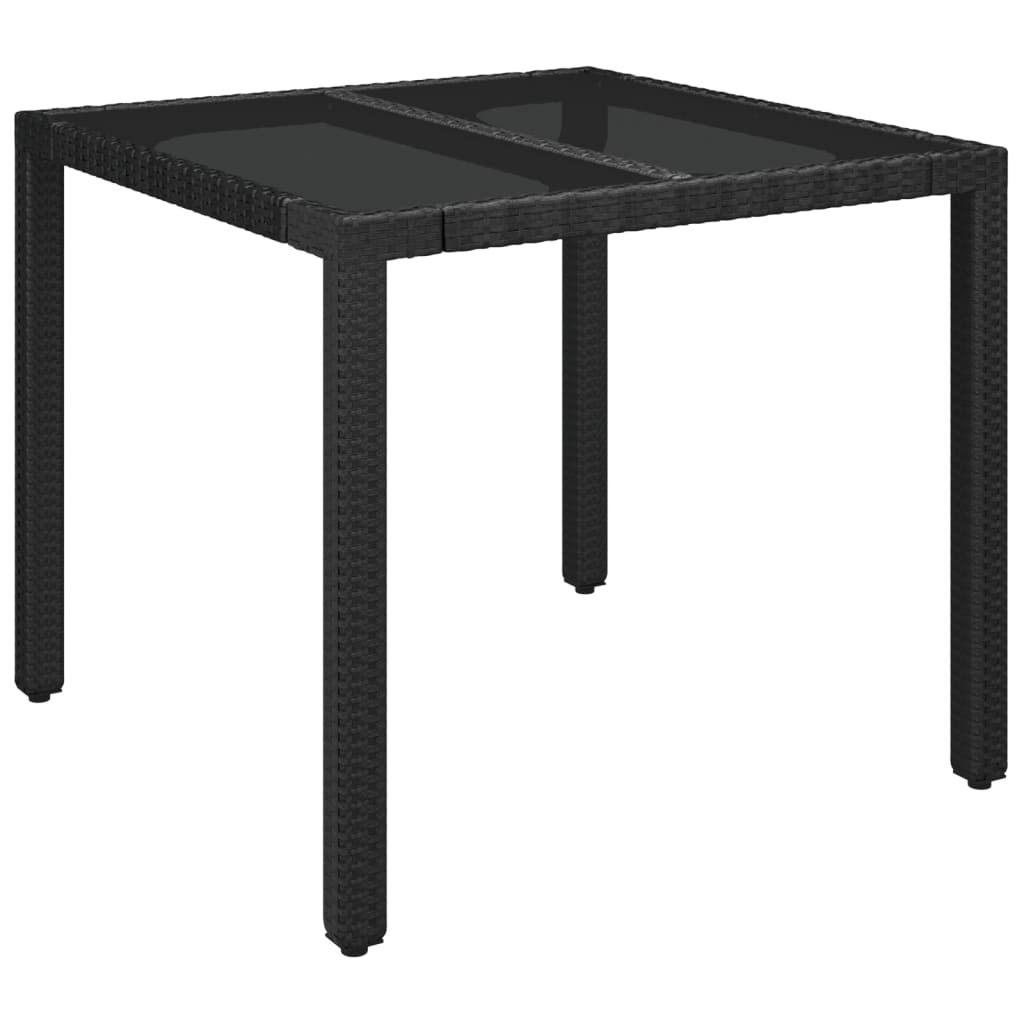 5 Pcs conjunto de jantar p/ jardim c/ almofadões vime PE preto