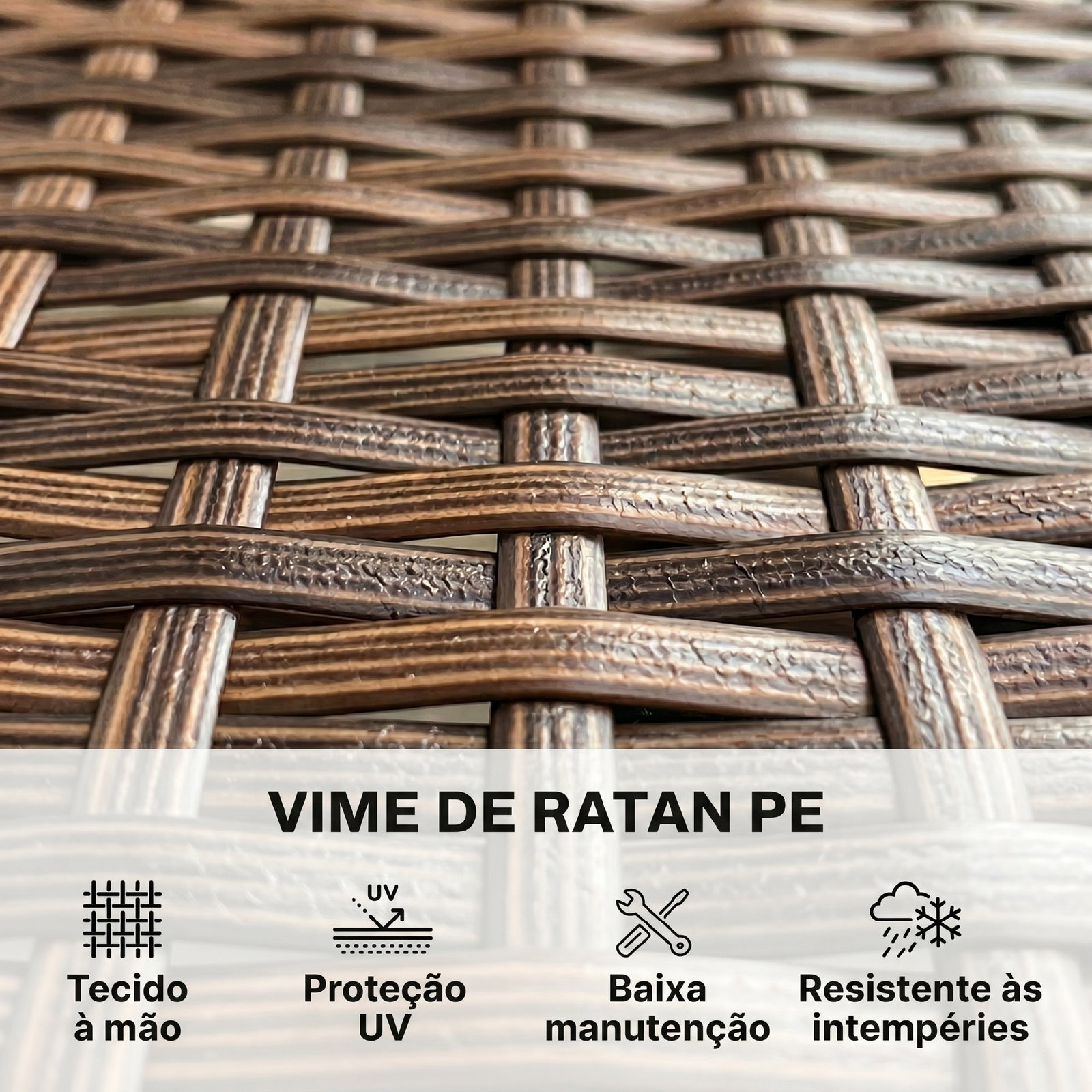 Sofá de exterior em rattan de 2 lugares sofá de jardim com almofada lavável estrutura de aço para varanda caqui