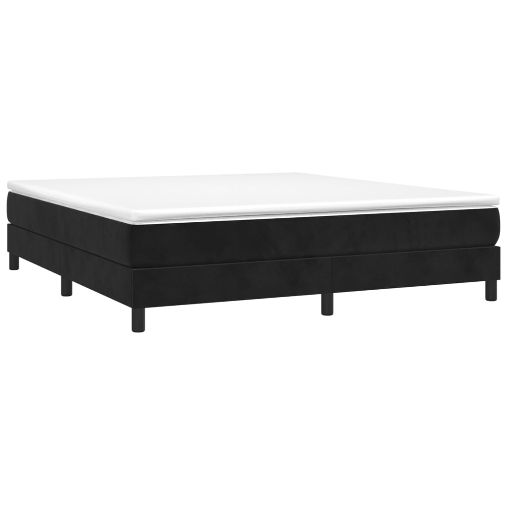 Estrutura de cama com molas 160x200 cm veludo preto