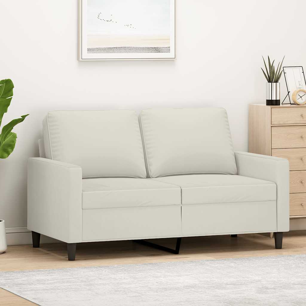 Sofá de 2 lugares veludo 120 cm cor creme