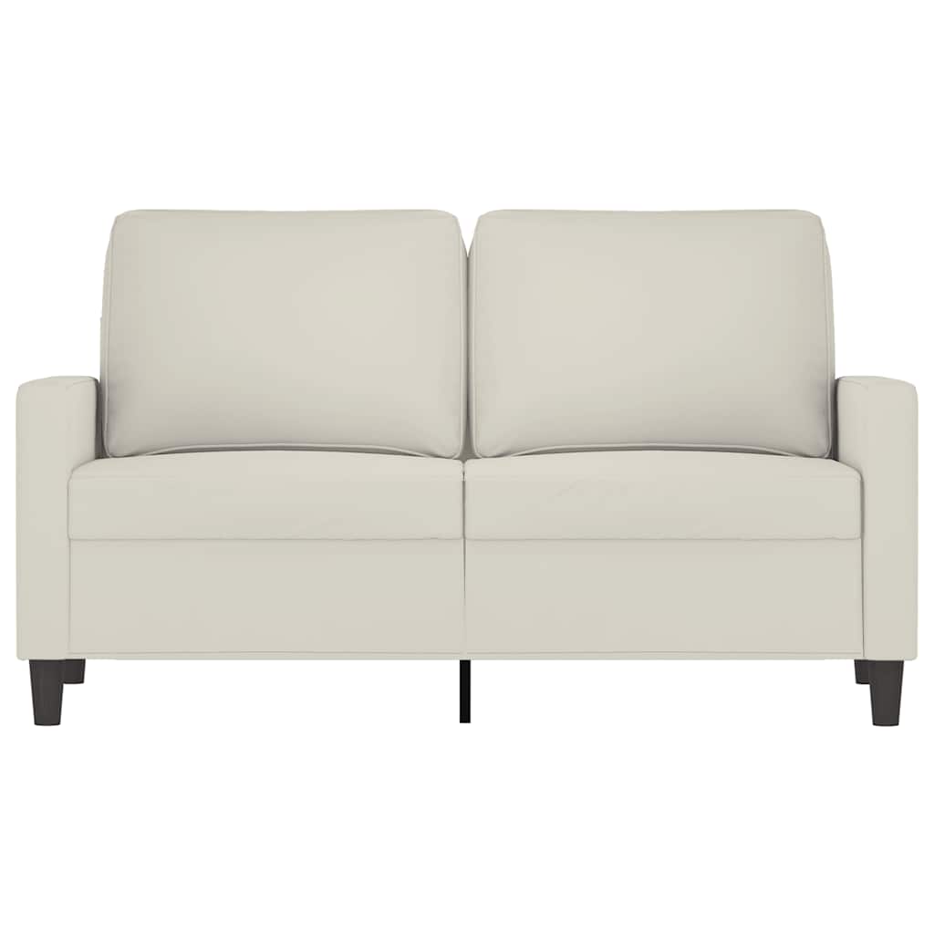 Sofá de 2 lugares veludo 120 cm cor creme