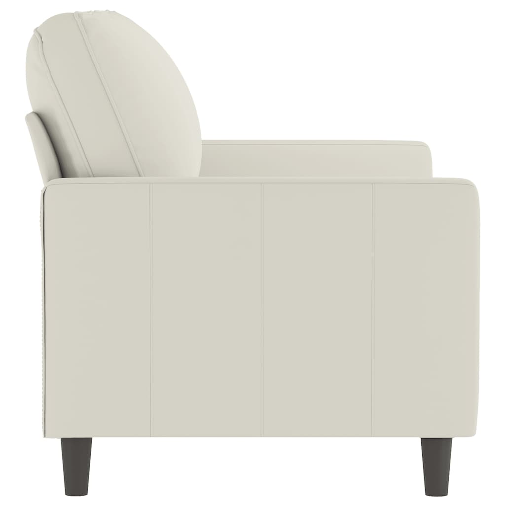 Sofá de 2 lugares veludo 120 cm cor creme