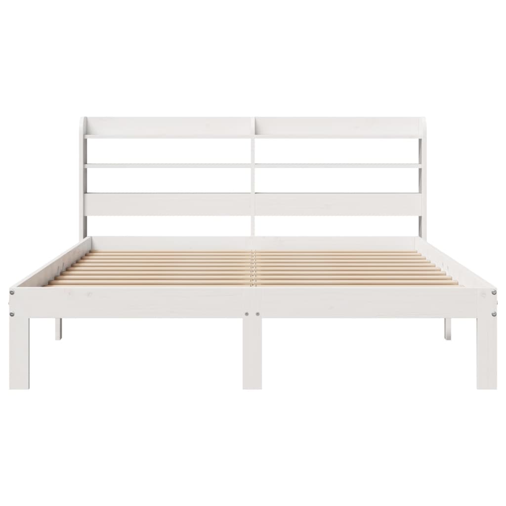 Estrutura de cama c/ cabeceira sem colchão 140x190 cm branco