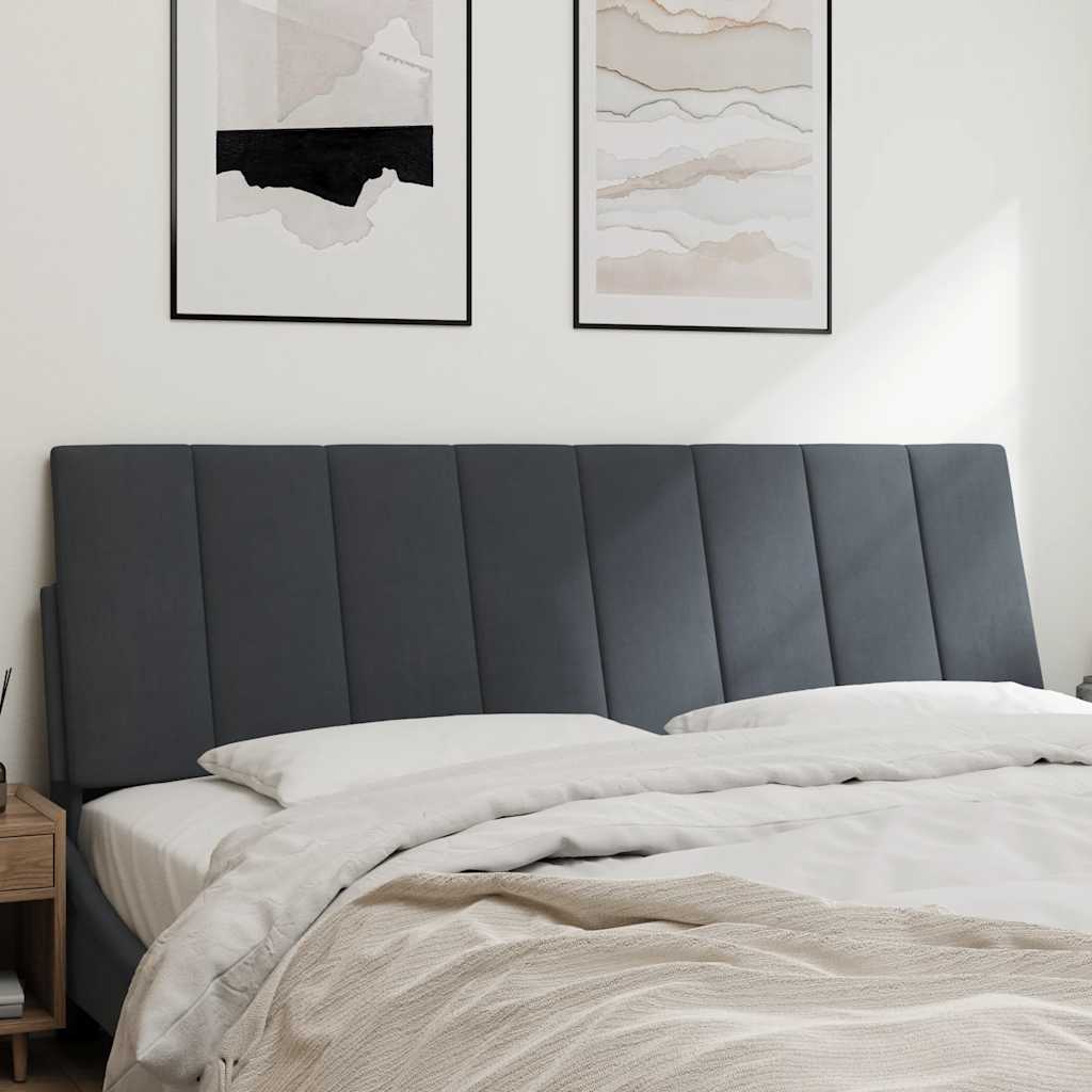 Almofadão de cabeceira hanko 160 cm veludo cinzento-escuro