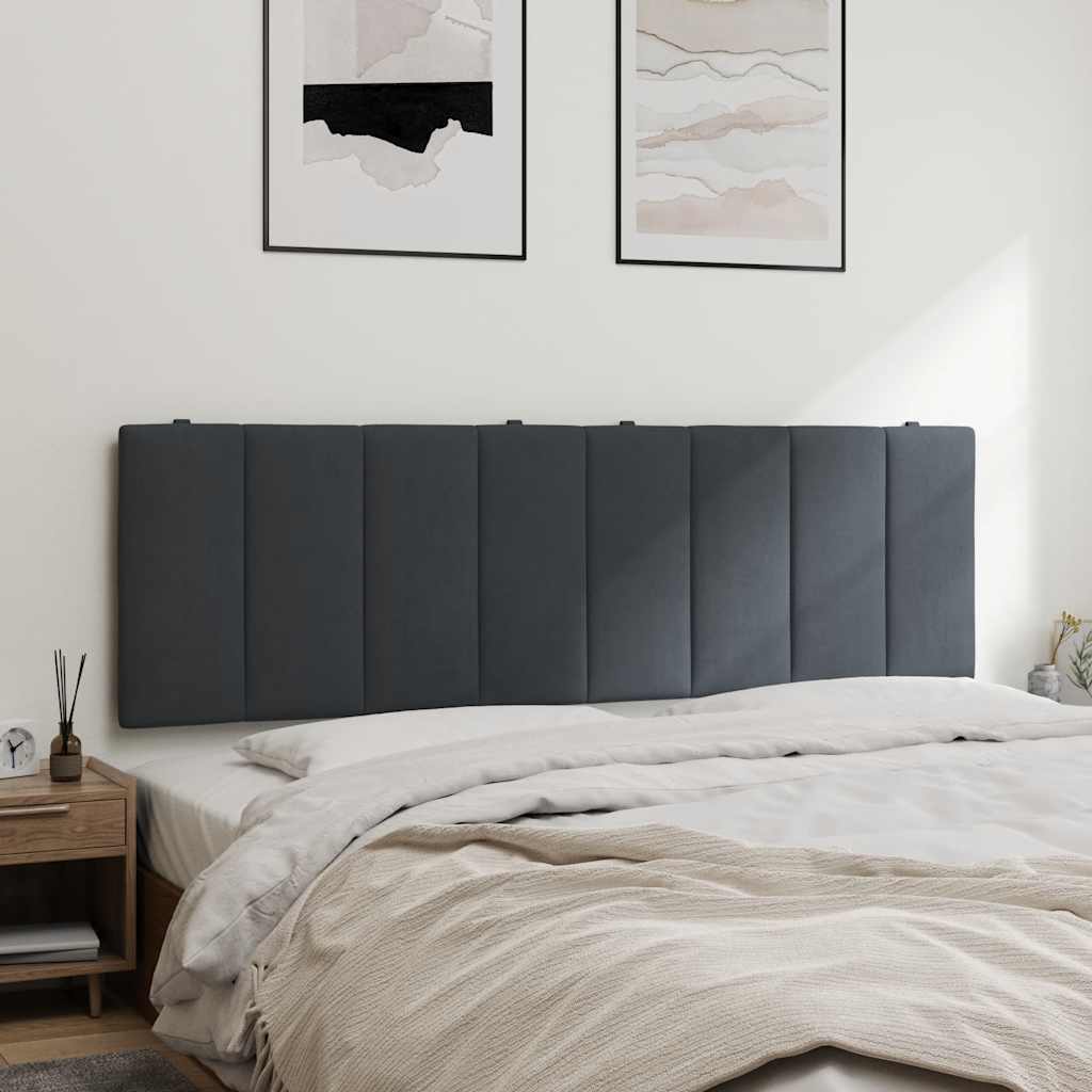 Almofadão de cabeceira hanko 160 cm veludo cinzento-escuro
