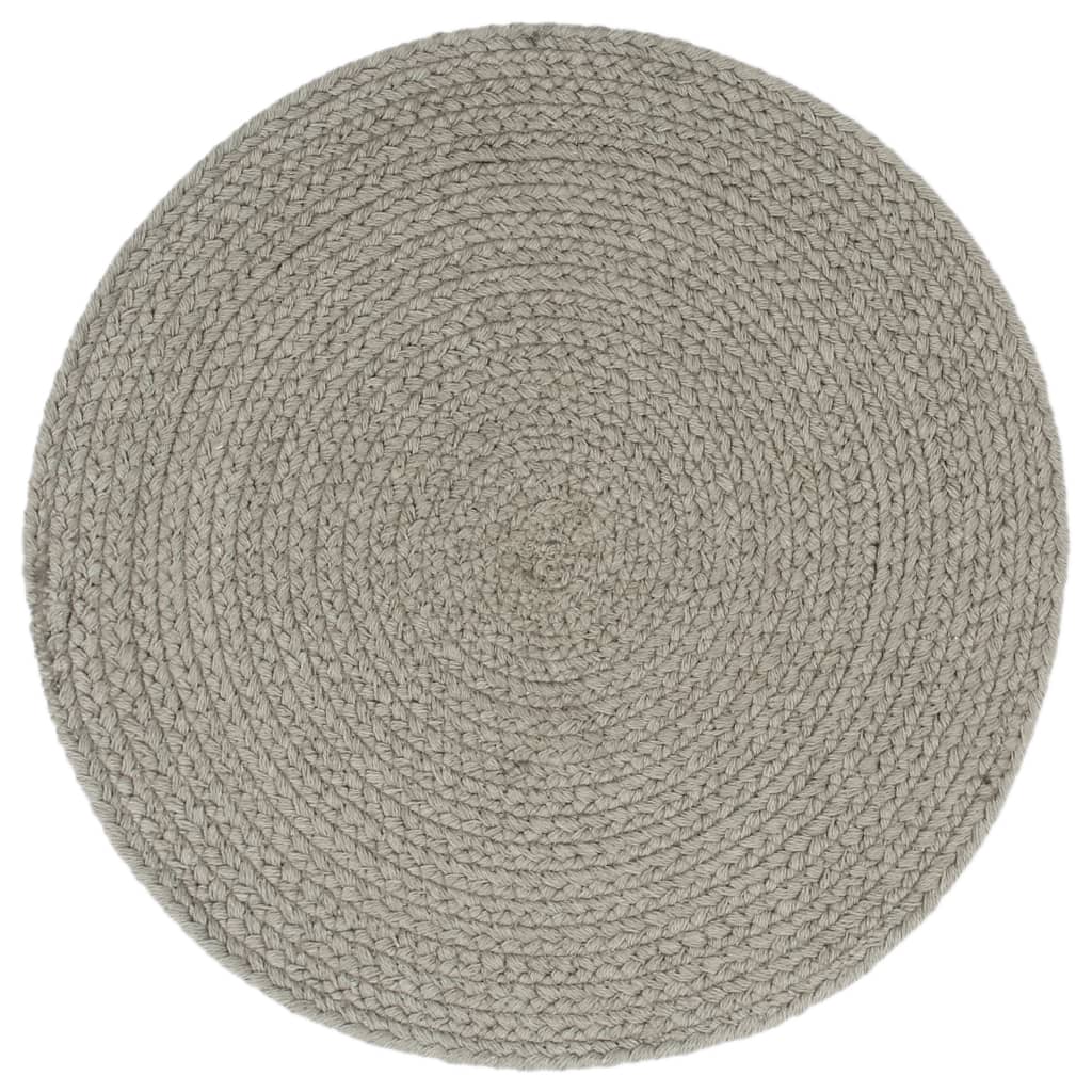 Individuais de mesa 4 pcs algodão liso 38 cm redondo cinzento
