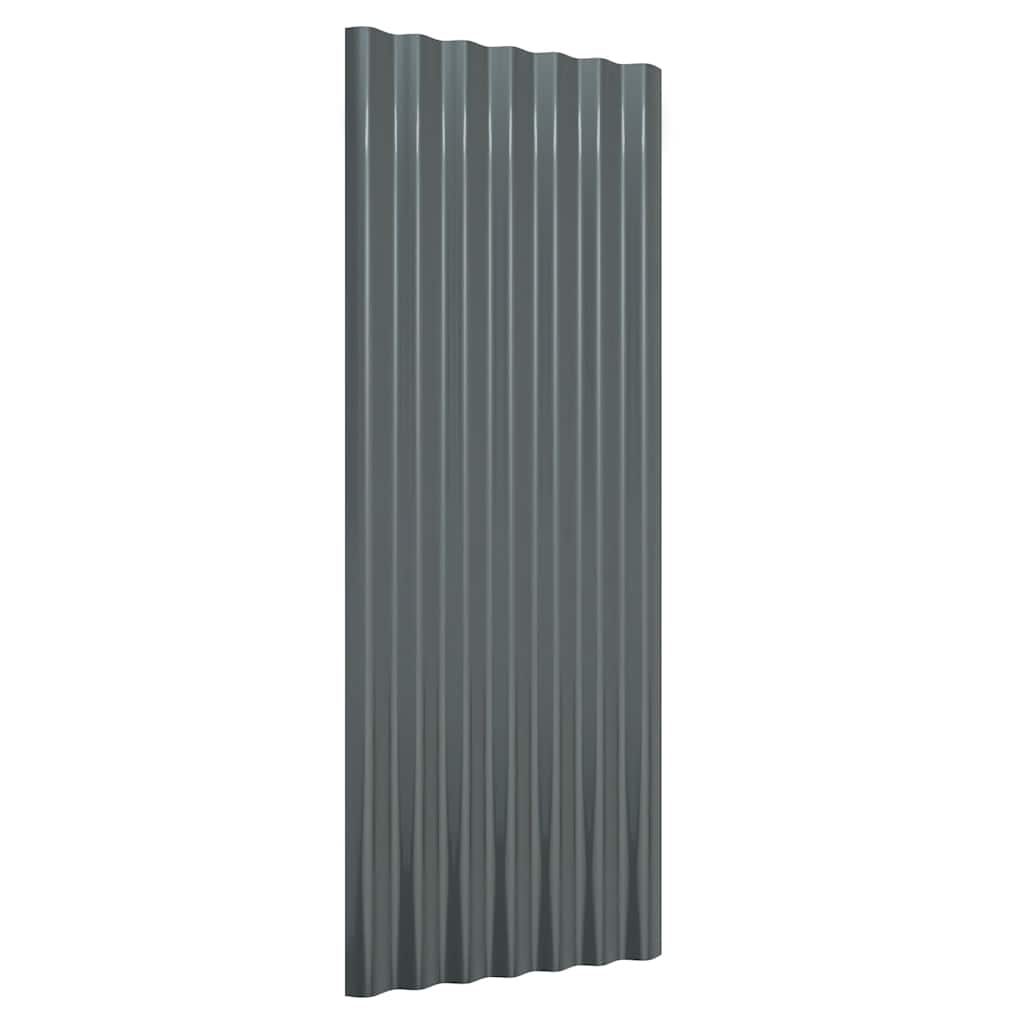 Painéis de telhado 12 pcs 100x36cm aço galvanizado antracite