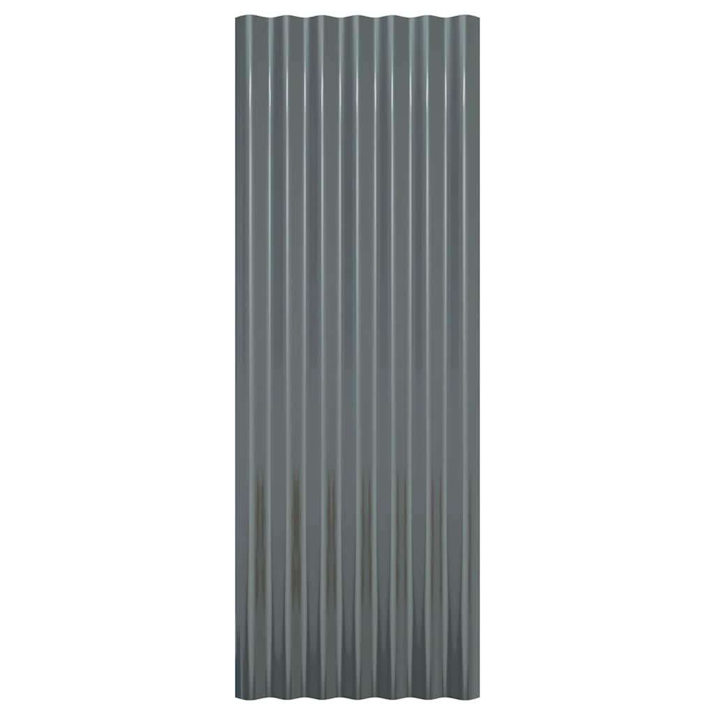 Painéis de telhado 12 pcs 100x36cm aço galvanizado antracite