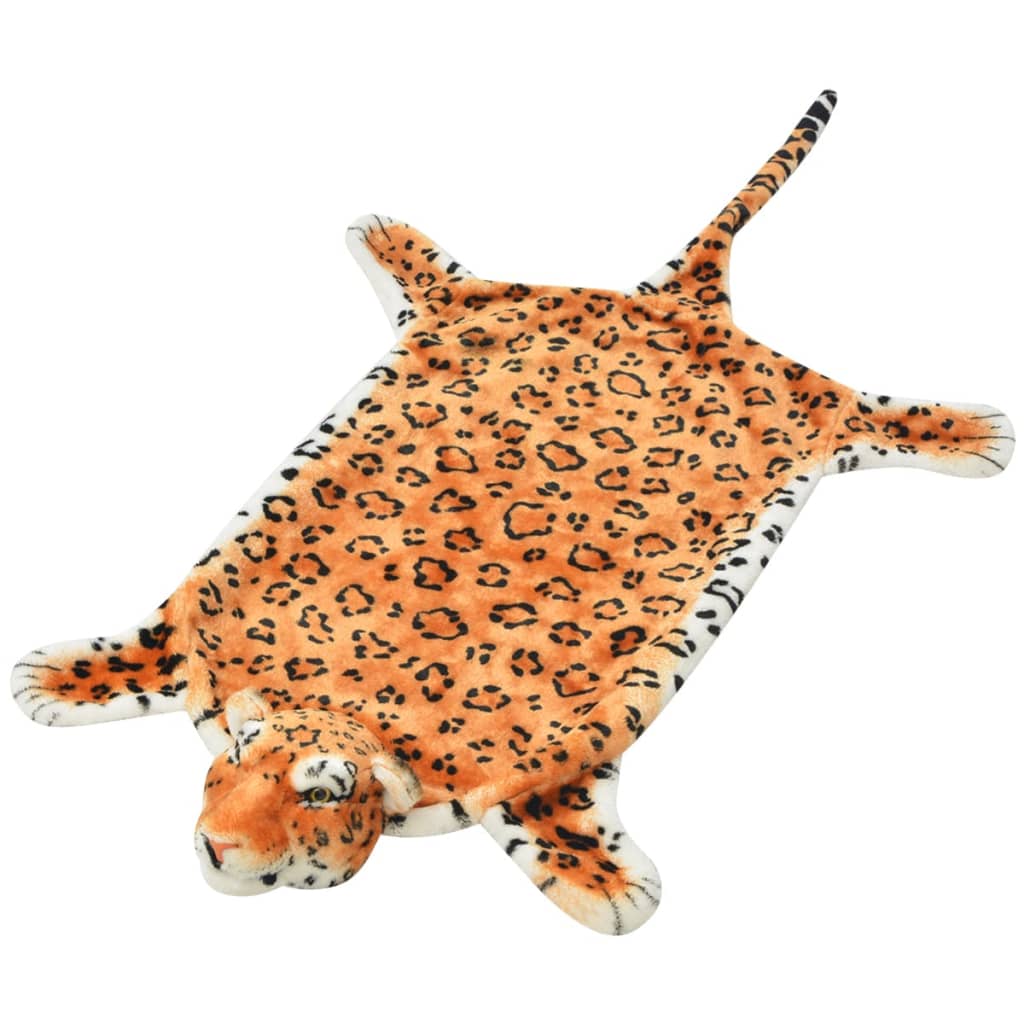 Tapete leopardo de pelúcia, 139 cm, castanho