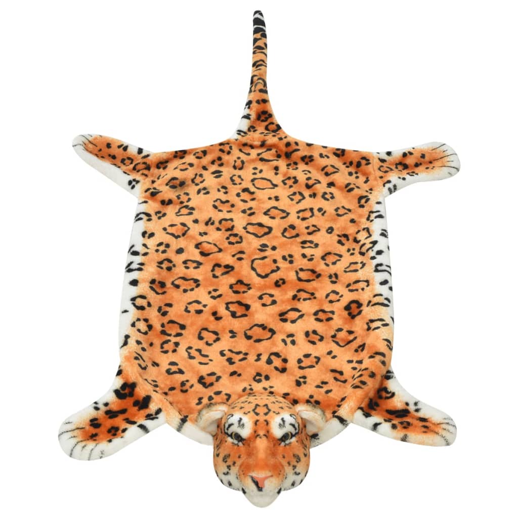 Tapete leopardo de pelúcia, 139 cm, castanho