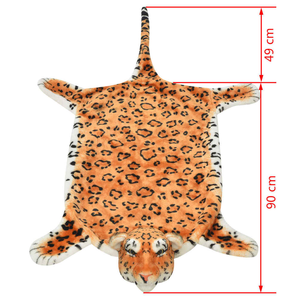 Tapete leopardo de pelúcia, 139 cm, castanho
