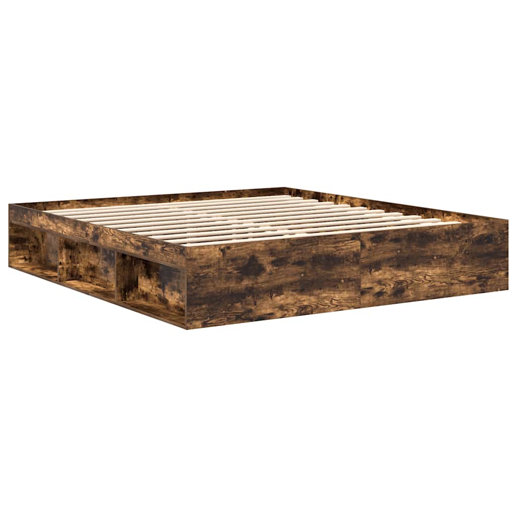 Estrutura de cama super king size 180x200 cm carvalho fumado