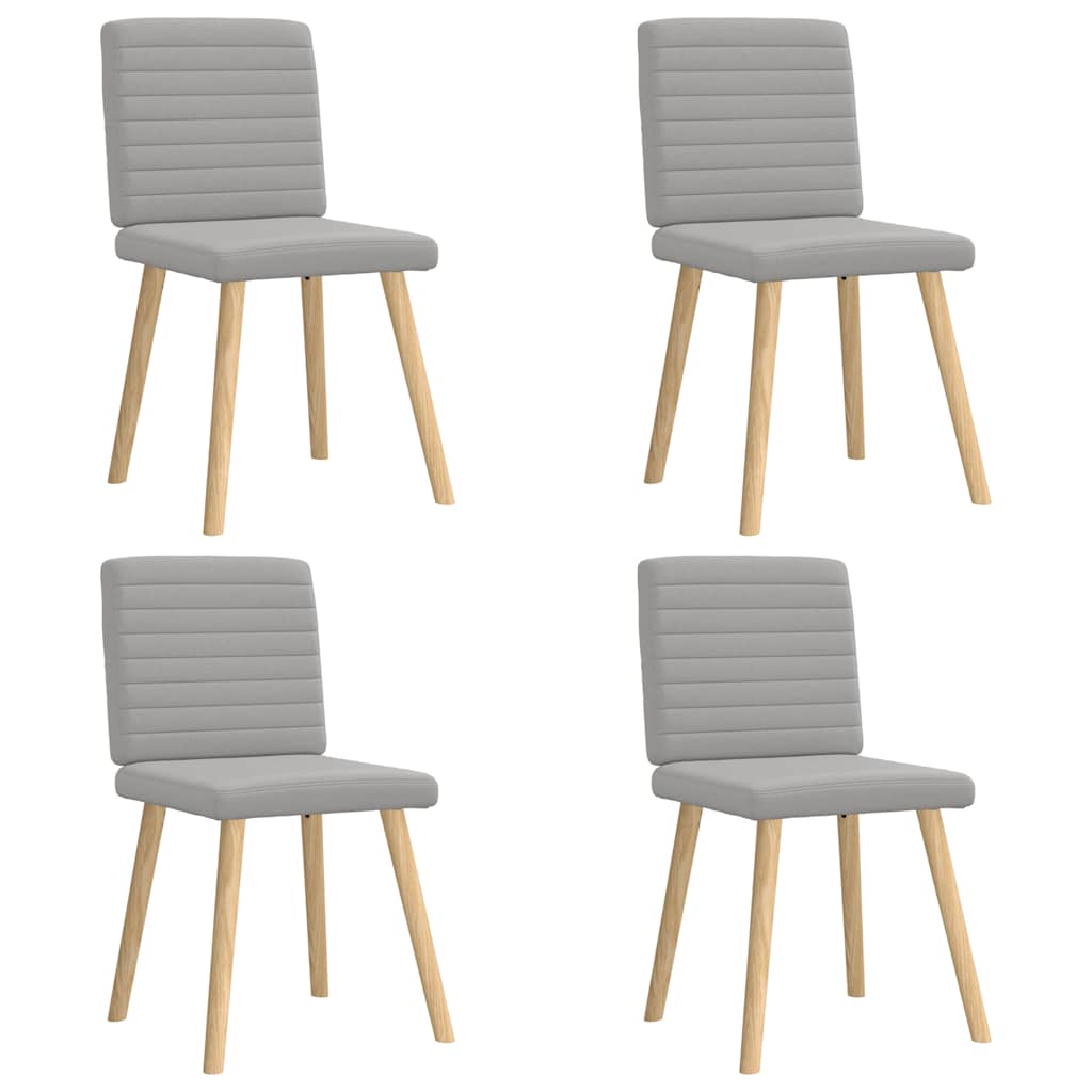 Cadeiras de jantar 4 pcs tecido cinza nuvem