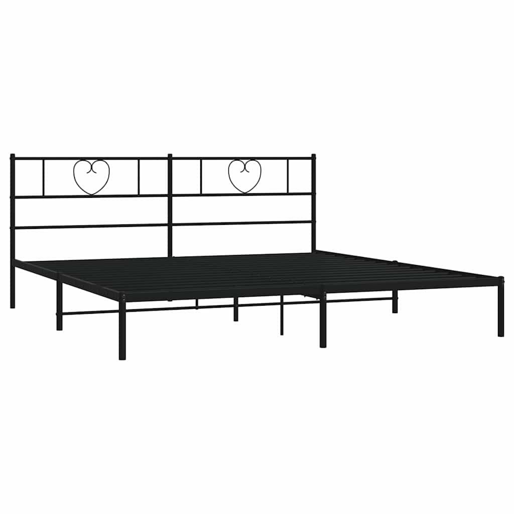 Estrutura de cama em metal com cabeceira 180x200 cm preto