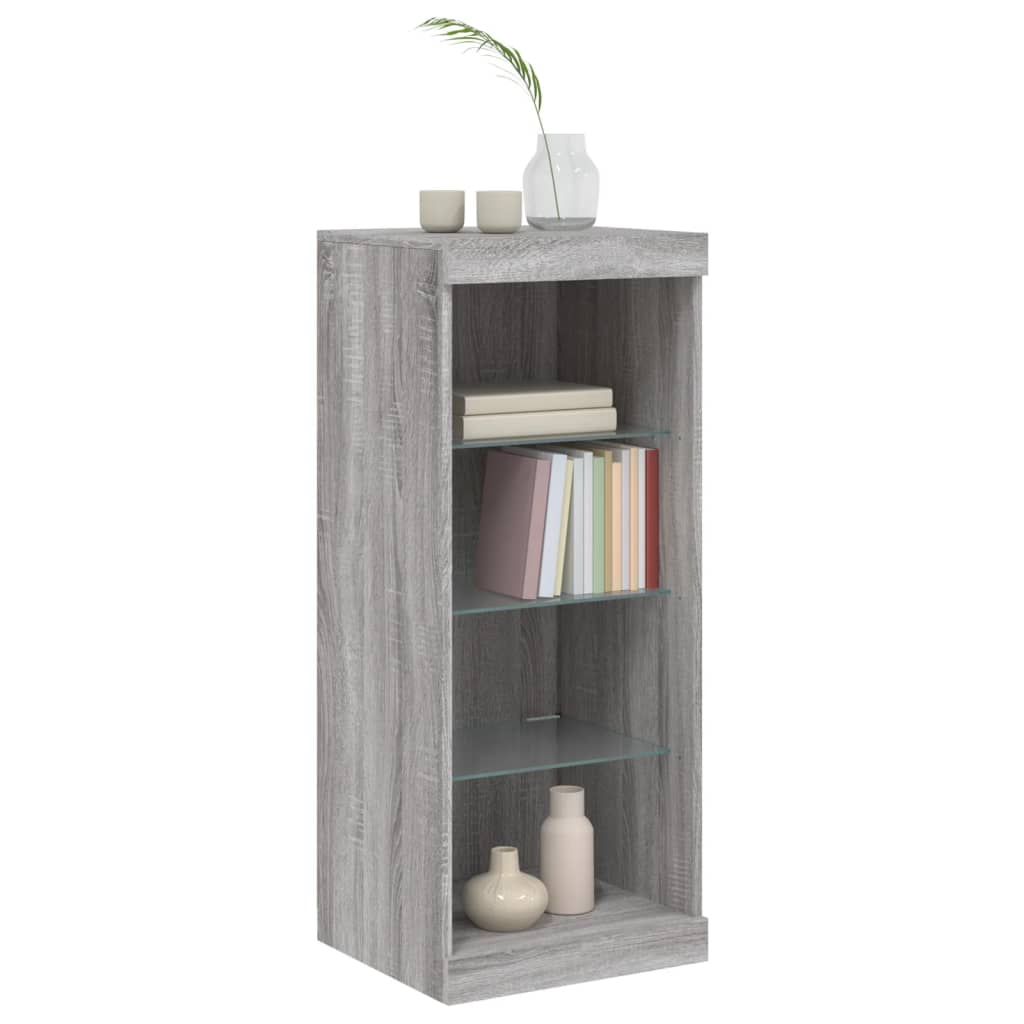 Aparador com luzes LED 41x37x100 cm cinzento sonoma