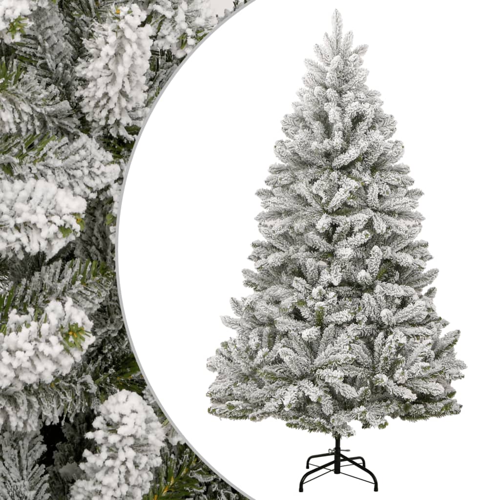 Árvore de natal artificial articulada c/ flocos de neve 210 cm