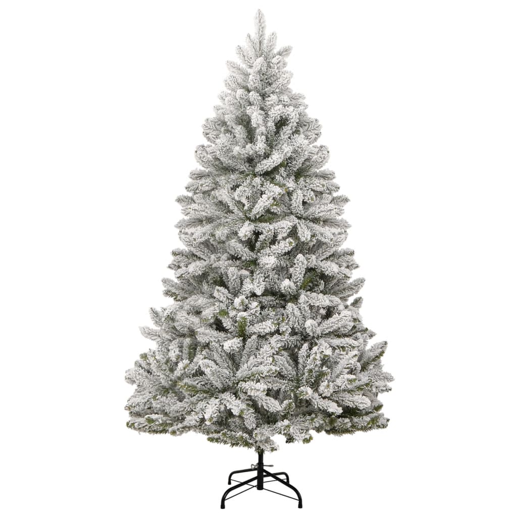 Árvore de natal artificial articulada c/ flocos de neve 210 cm