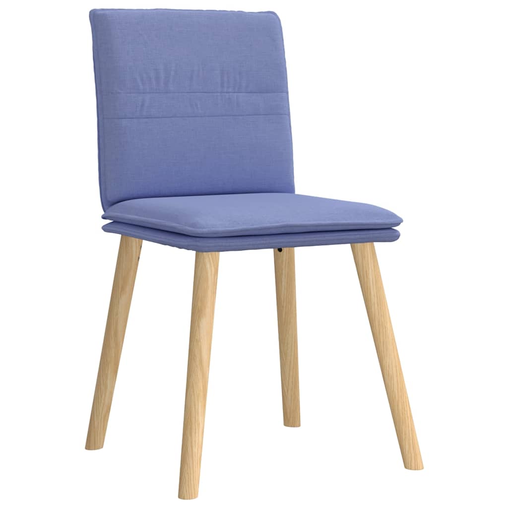 Cadeiras de jantar 4 pcs jeans tecido azul