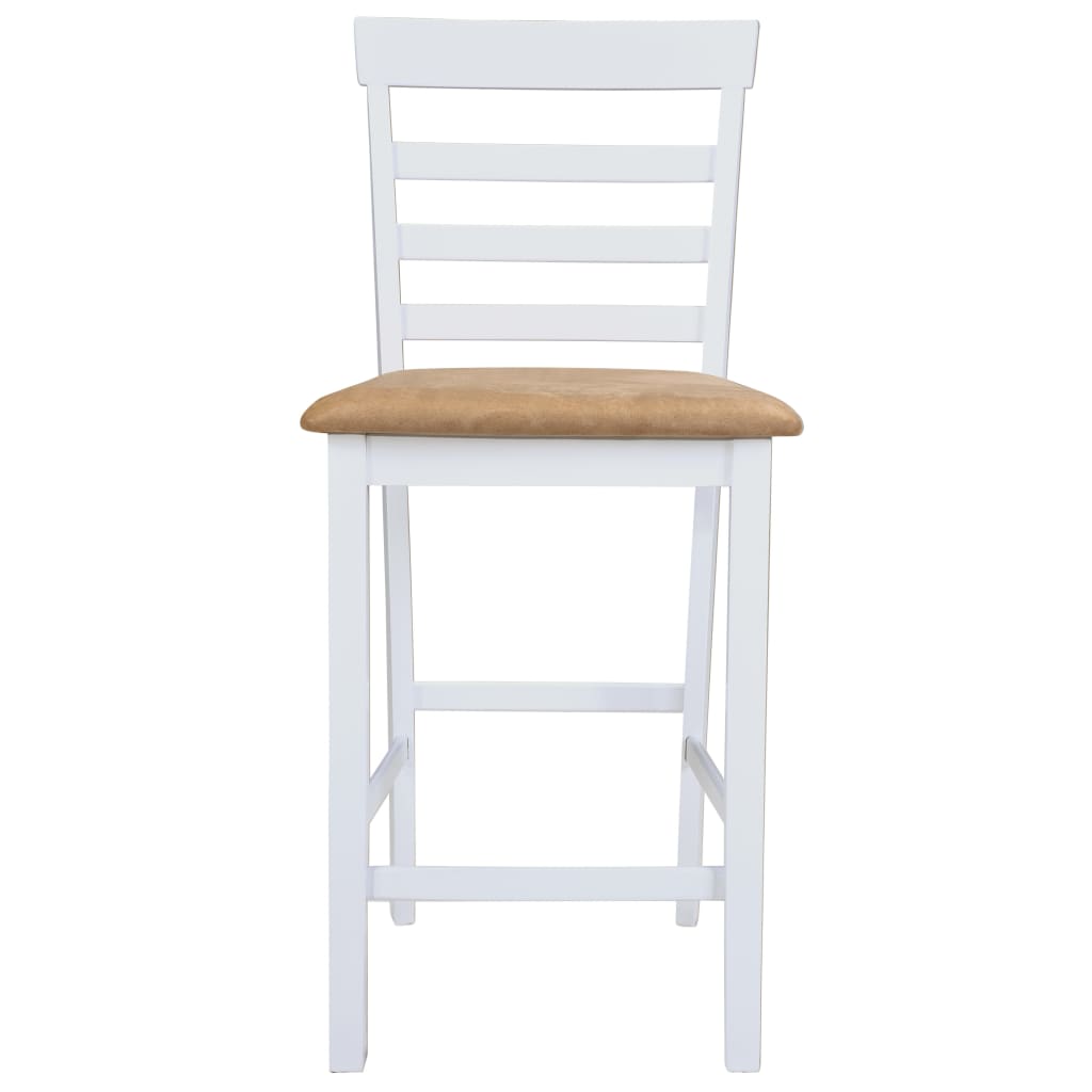 Consola de mesa branca e conjunto de 4 cadeiras de bar