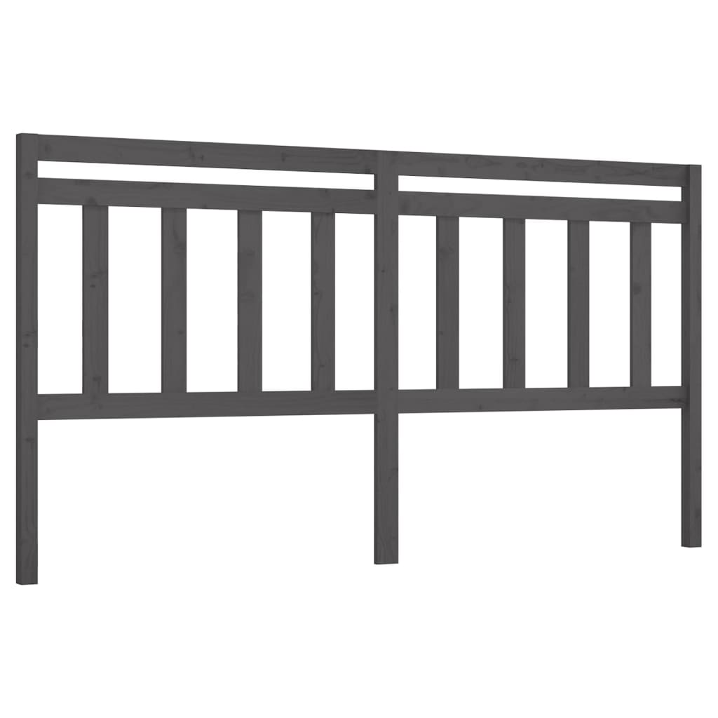 Cabeceira de cama 186x4x100 cm pinho maciço cinzento