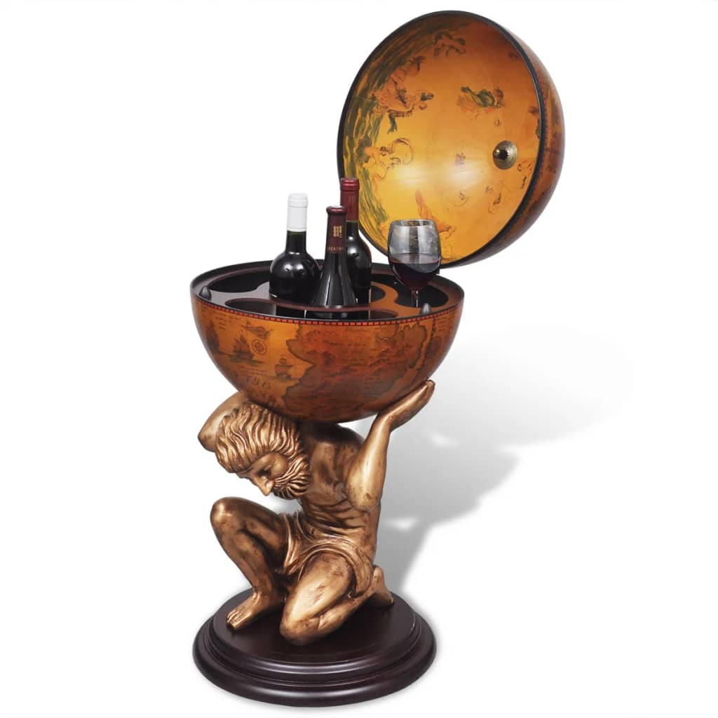Bar globo terreste para vinho design atlas 42x42x85 cm