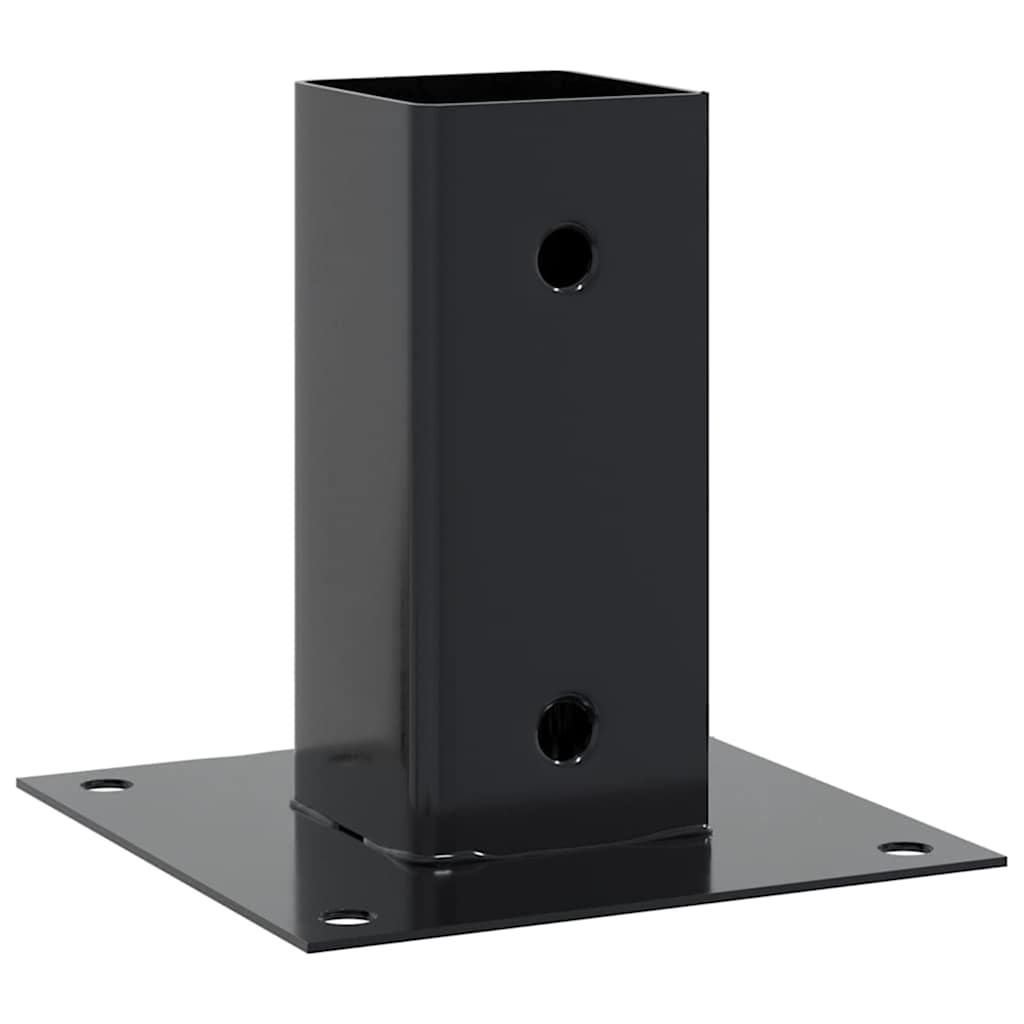 Bases de coluna quadradas 4 peças 61x61 mm aço revestido a pó