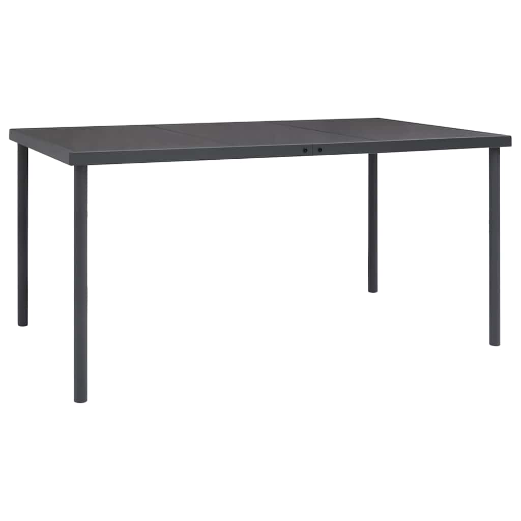 7 Pcs conjunto de jantar para jardim aço e textilene preto