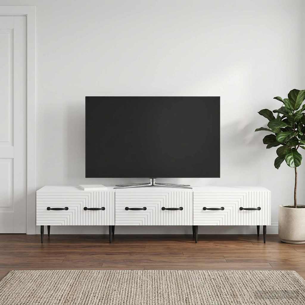 Gabinete para TV com gaveta branco brilhante 147 x 34,5 x 30 cm