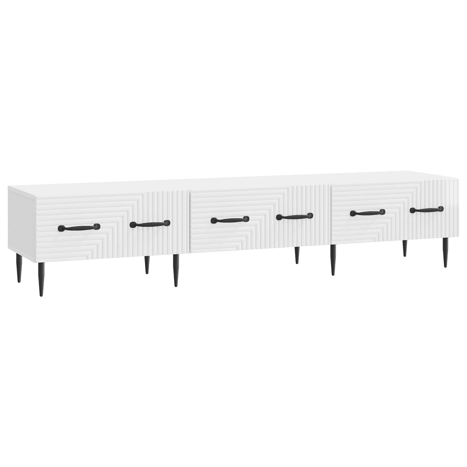 Gabinete para TV com gaveta branco brilhante 147 x 34,5 x 30 cm