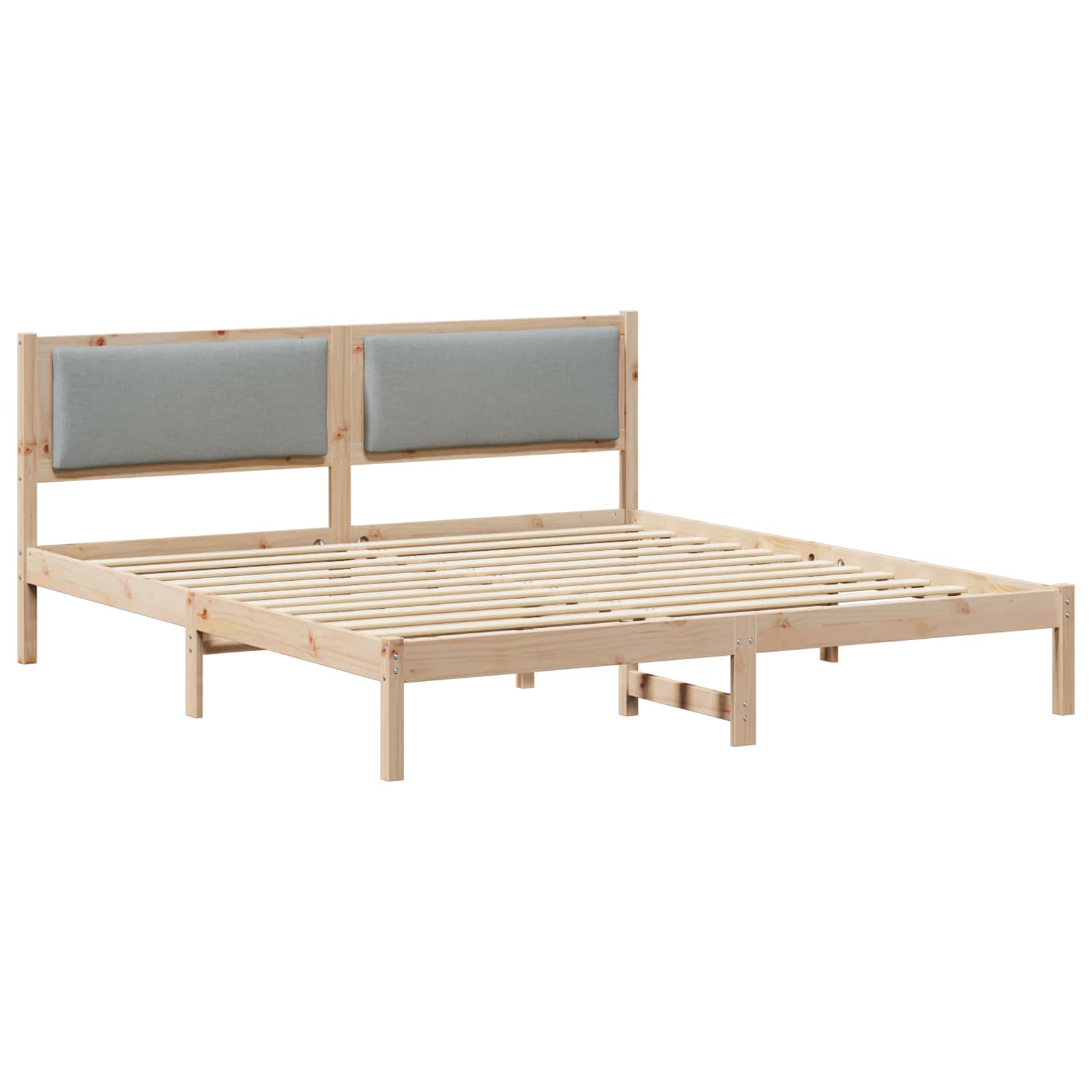 Estrutura da cama com cabeceira cinzento-claro 180 x 200 cm