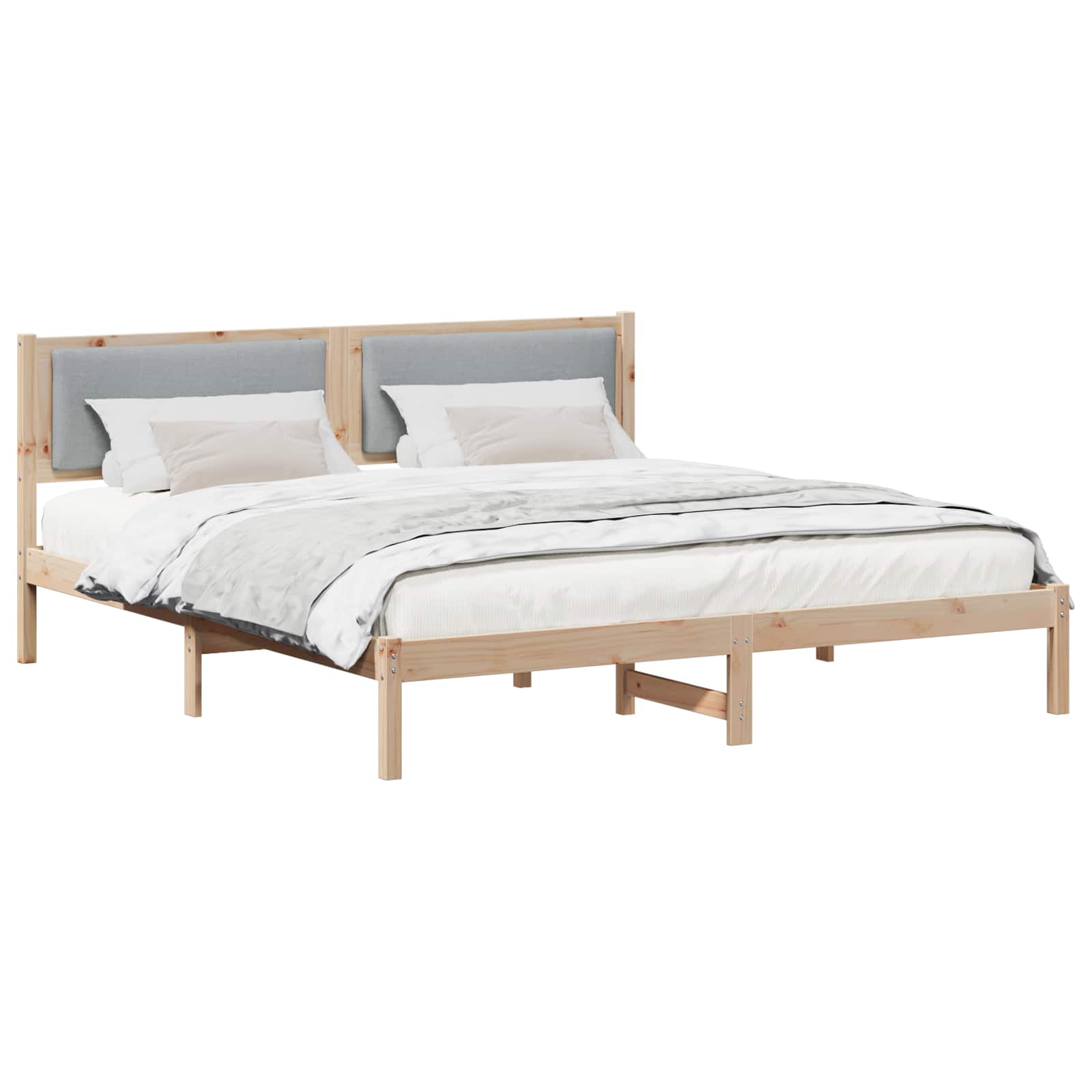 Estrutura da cama com cabeceira cinzento-claro 180 x 200 cm