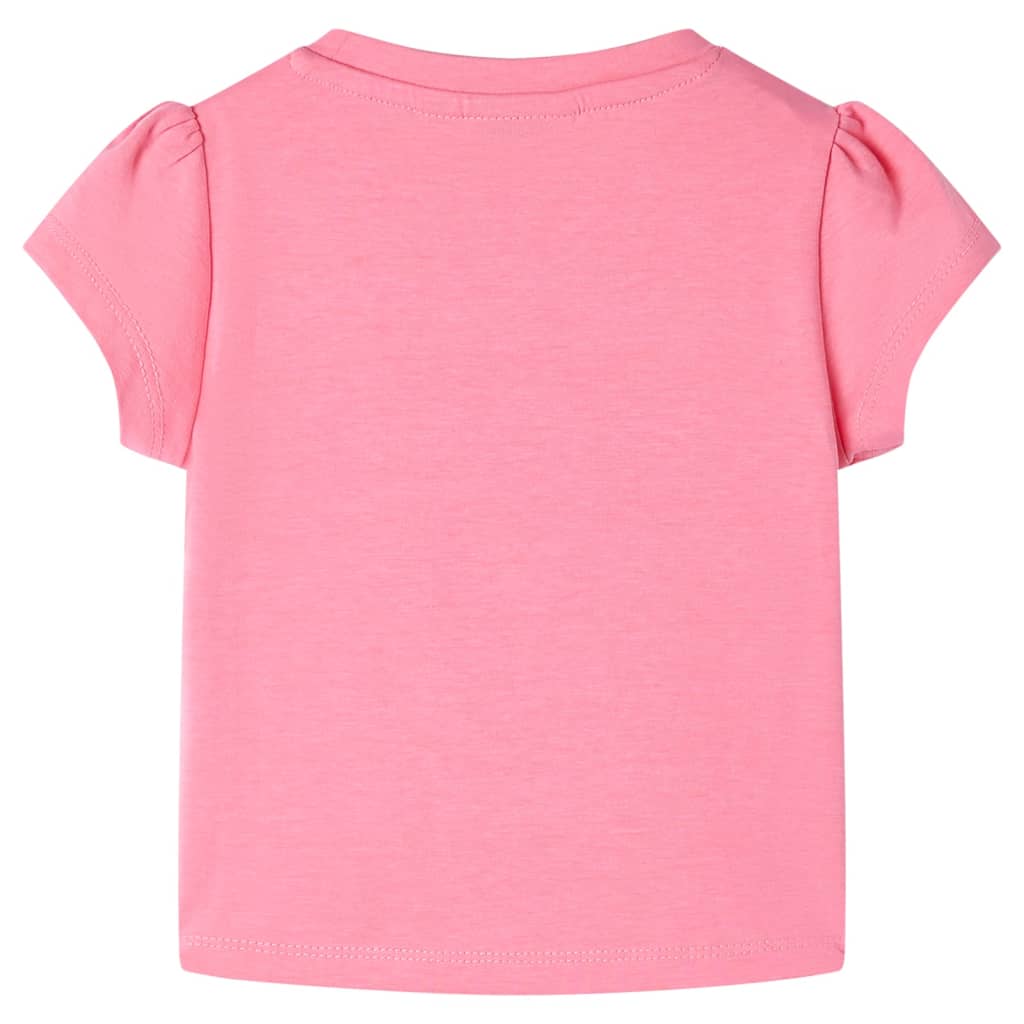 T-shirt de criança rosa-brilhante fluorescente 92