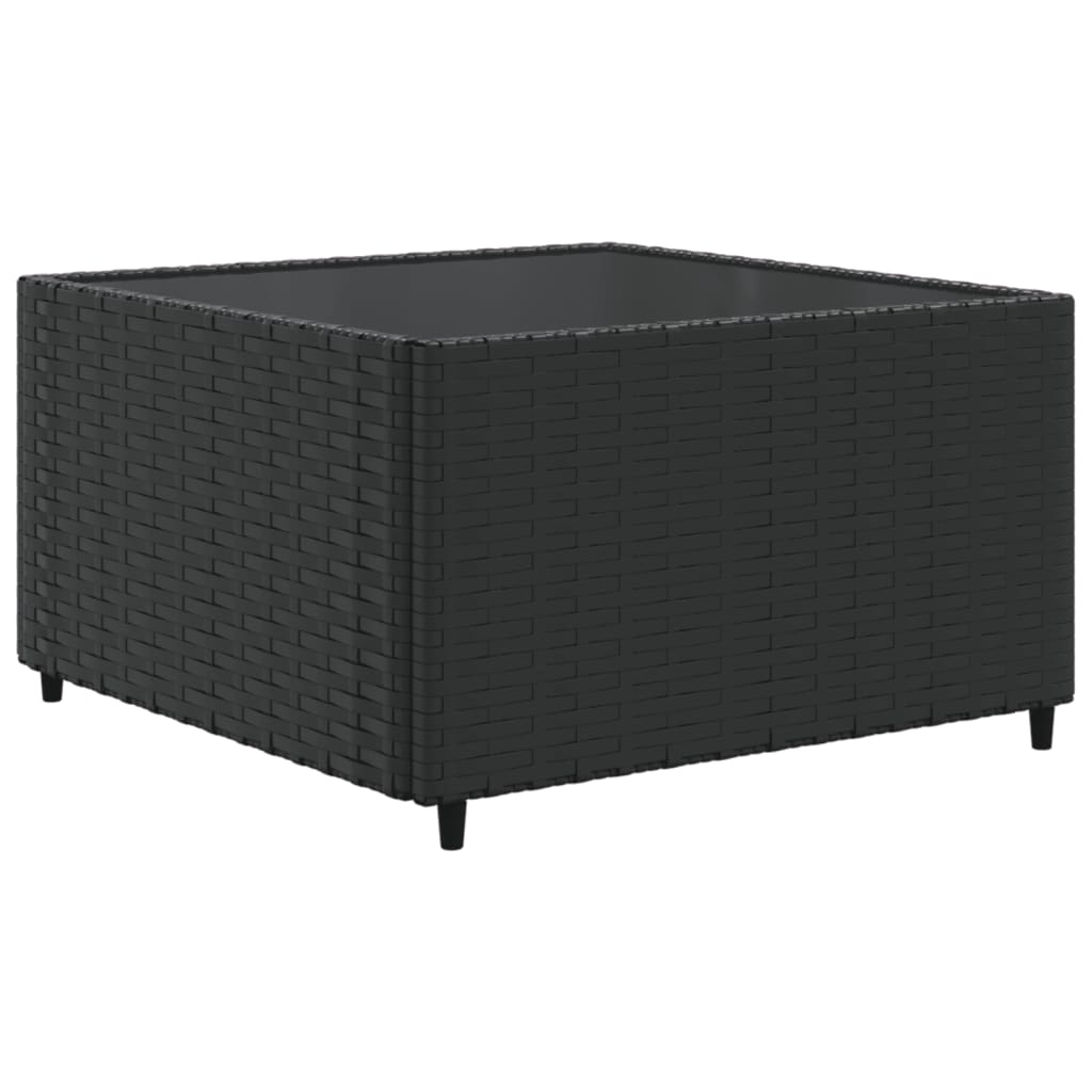 8 Pcs conjunto lounge de jardim c/ almofadões vime PE preto