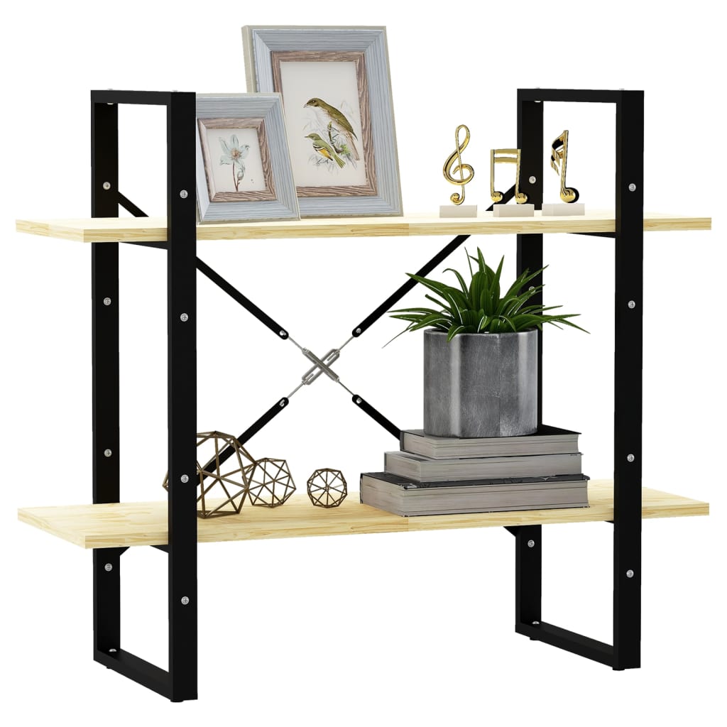 Estante com 2 prateleiras 80x30x70 cm pinho maciço castanho