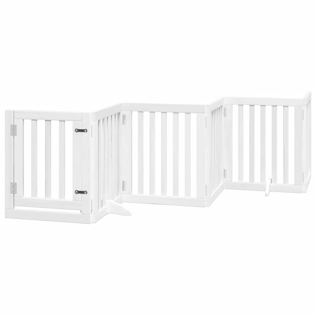 Portão p/ cães com porta dobrável 12 painéis 600cm álamo branco