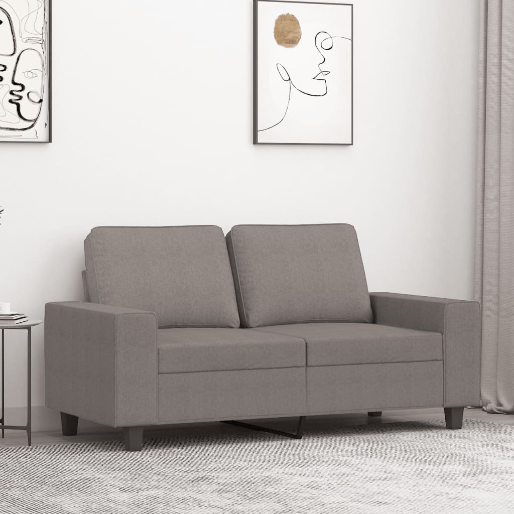 Sofá de 2 lugares tecido 120 cm cinzento-acastanhado