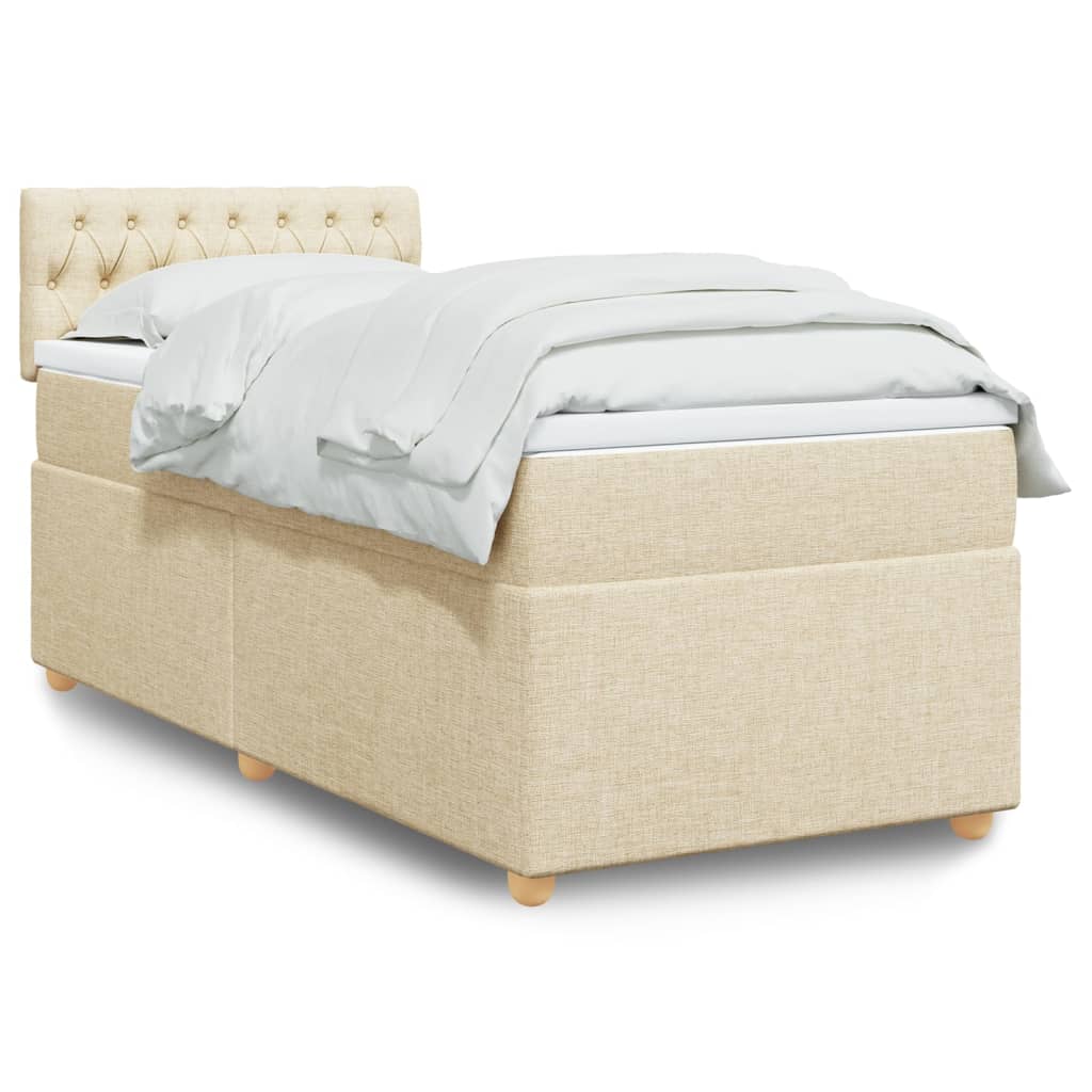 Cama com molas/colchão 100x200 cm tecido cor creme