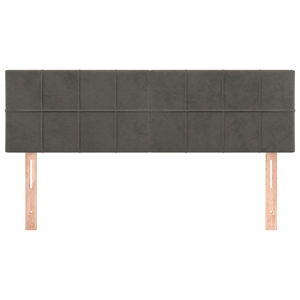 Cabeceiras cinzento-escuro 144x5x78/88 cm veludo