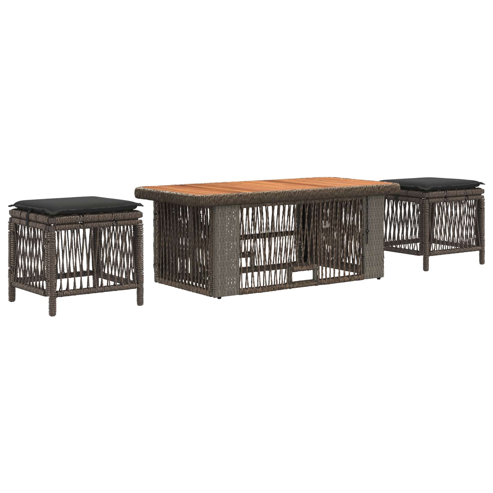 Conjunto de jantar para jardim 4 unid. cinza e cinza escuro