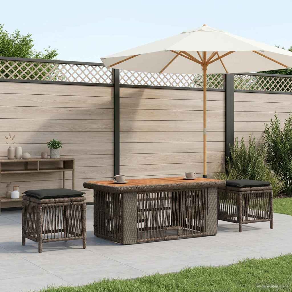 Conjunto de jantar para jardim 4 unid. cinza e cinza escuro